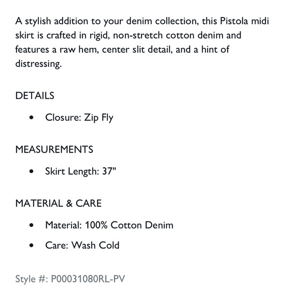 Denim midi skirt with front slit - Picture 5 of 5